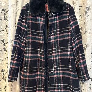 Kate Spade Wool Fur Coat XL